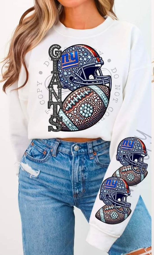 Rhinestone Football w/ Helmet Sleeve--PICK A TEAM