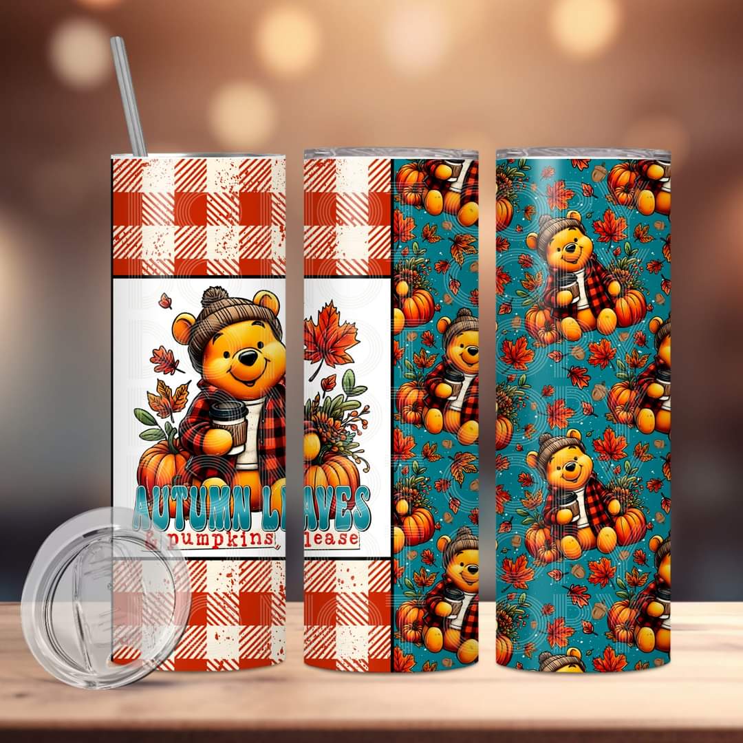 Autumn Leaves & Pumpkins Please 20oz Skinny Tumbler