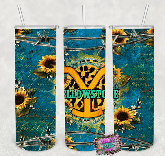 Yellowstone Sunflowers 20oz Skinny Tumbler