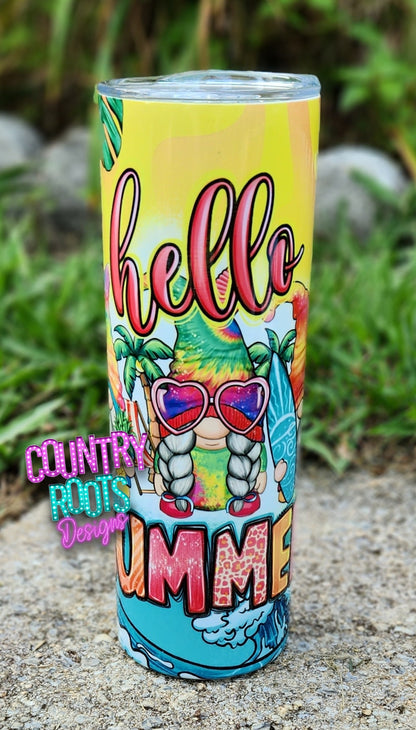 Hello Summer 20oz Skinny Tumbler