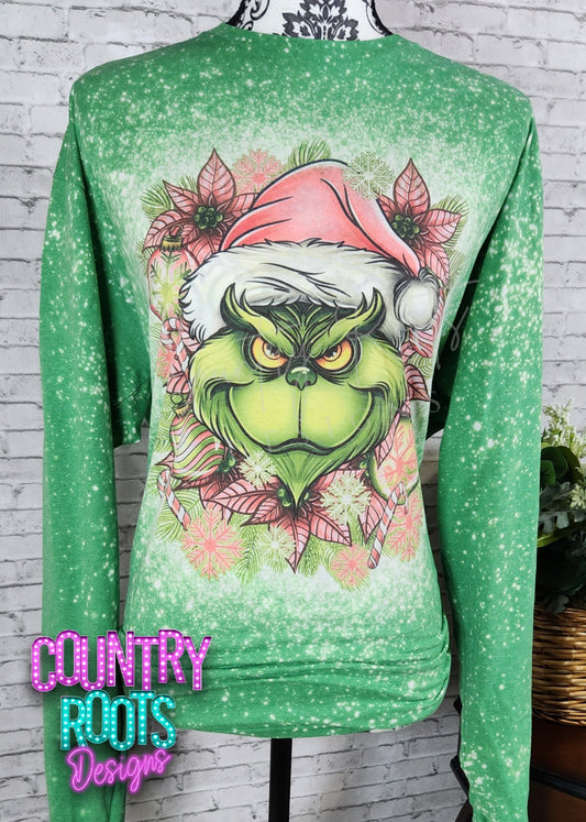 Grinch Floral LS Tee