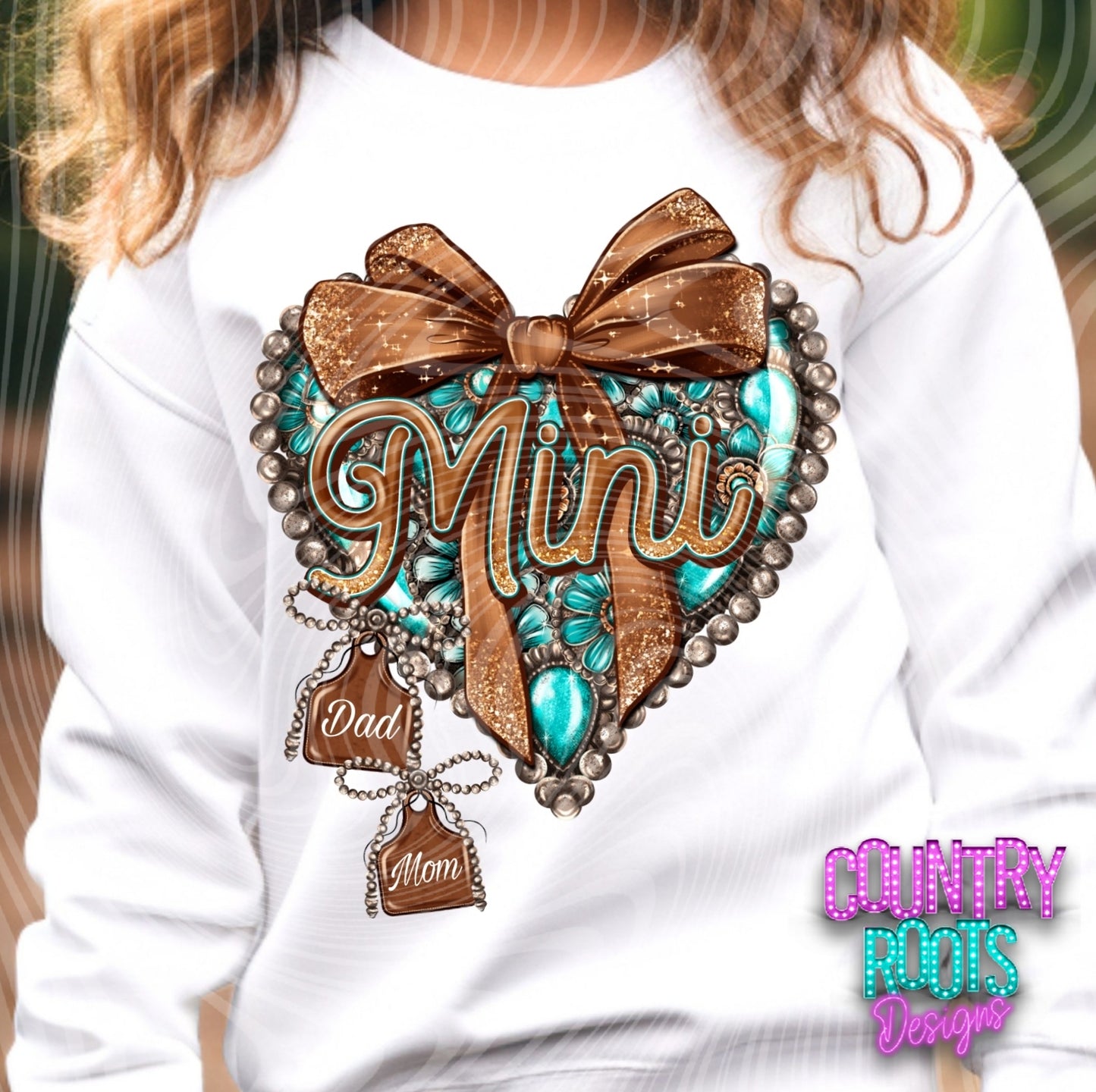 Mini Teal/Brown Heart- Custom