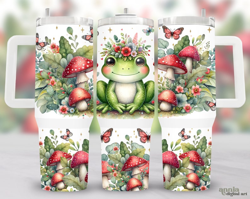 Frog & Mushrooms 40oz Tumbler