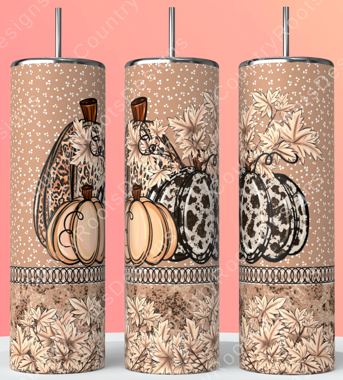 Leopard Pumpkins 20oz Skinny Tumbler