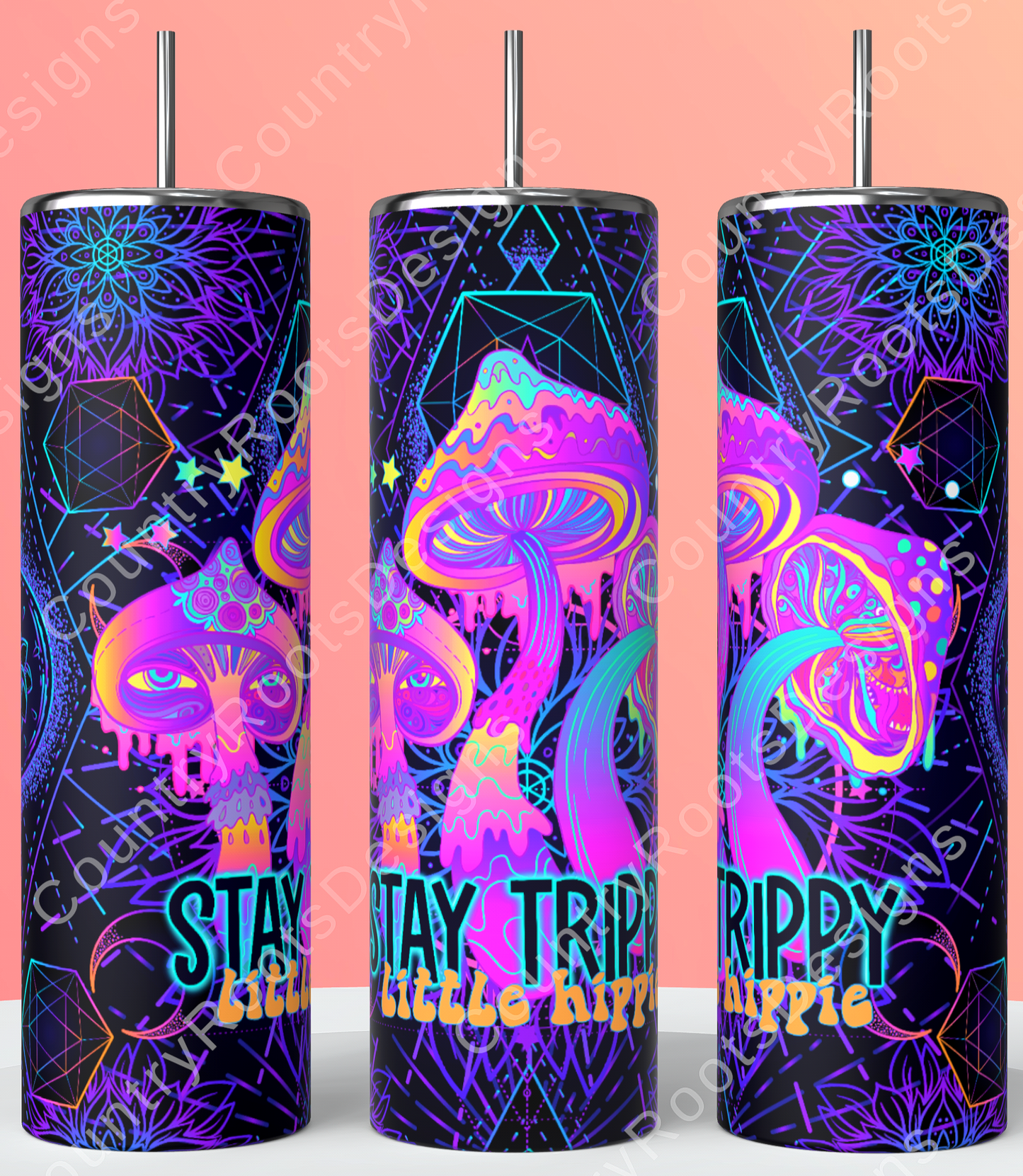 Stay Trippy Little Hippie Glow Tumbler