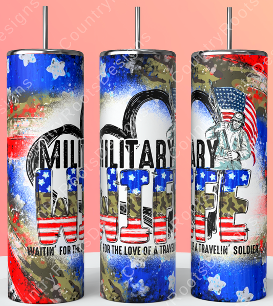 Military Wife 20oz Skinny Tumbler