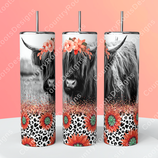 Highland Cow 20oz Skinny Tumbler