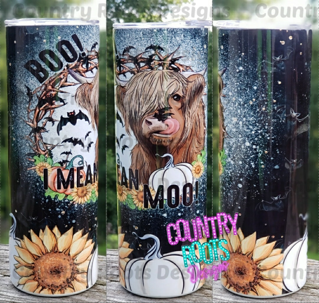 RTS Boo! I Mean Moo! 20oz Skinny Tumbler