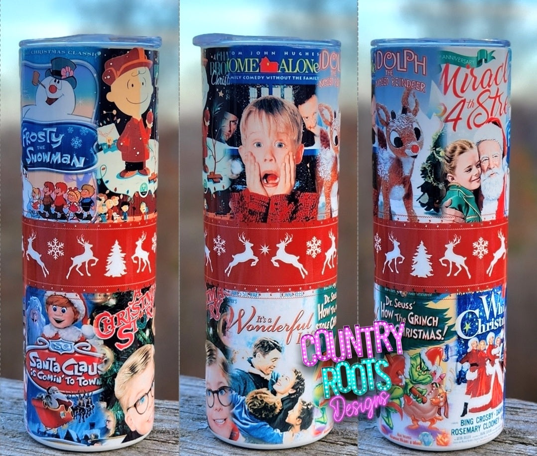 Christmas Movies 20oz Skinny Tumbler