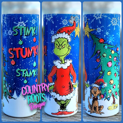 Stink! Stunk! Stank! Grinch 20oz Skinny Tumbler