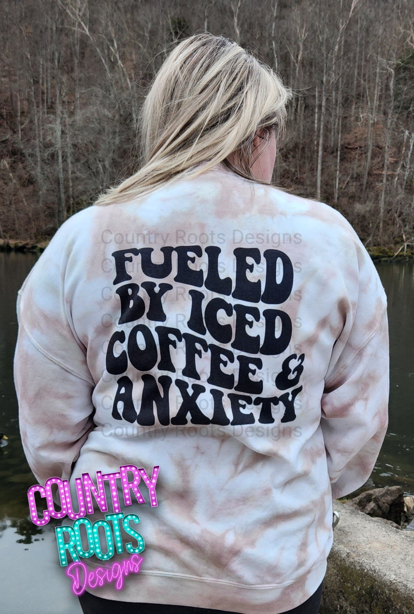 RTS Fueled By Iced Coffee & Anxiety (2X)(Front & Back Design)