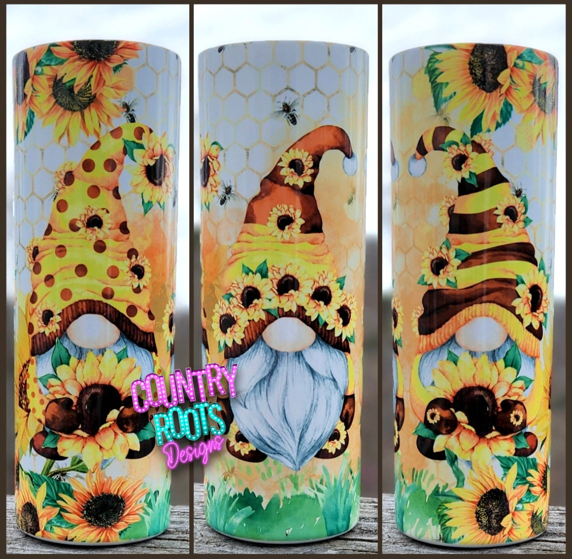 Sunflower Gnomes 20oz Skinny Tumbler