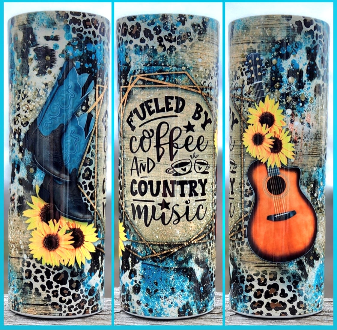 Fueled By Coffee And Country Music 20oz Skinny Tumbler